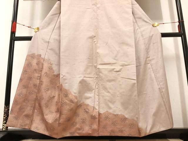 平和屋着物●訪問着　紬地　更紗唐草文　金彩　正絹　逸品　AABB7232ph