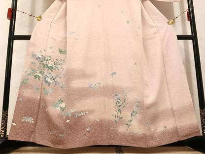 平和屋着物●訪問着 友禅 枝花文 暈し染め 正絹 逸品 AABB7237ph