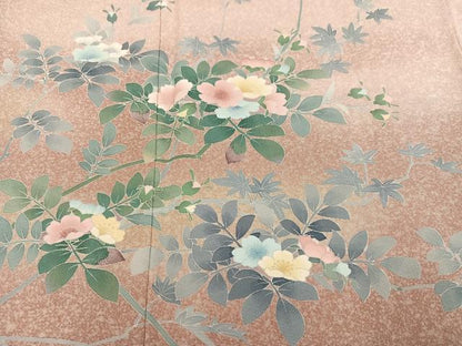 平和屋着物●訪問着 友禅 枝花文 暈し染め 正絹 逸品 AABB7237ph