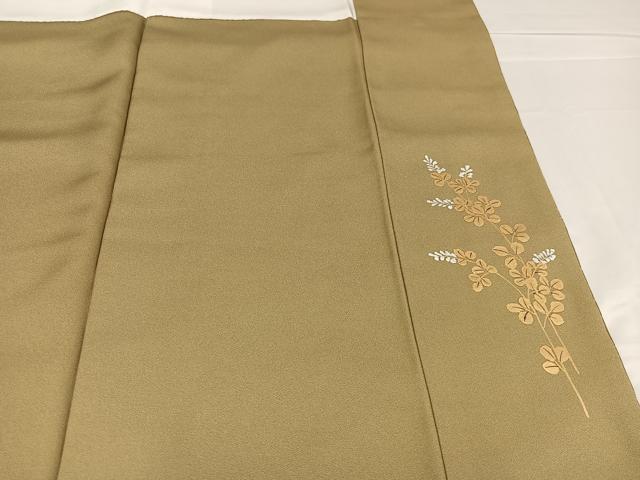 平和屋着物●訪問着　手描き　草花文　暈し染め　金彩　正絹　逸品　未使用　AABB7240ph