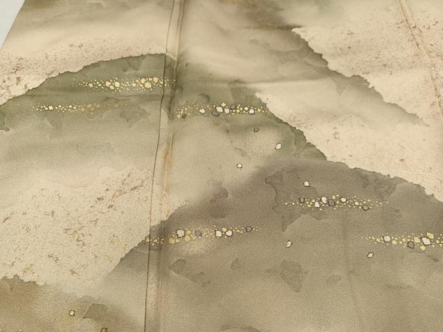 平和屋着物●訪問着　刺繍　重ね山文　金彩　正絹　逸品　AABB7245ph