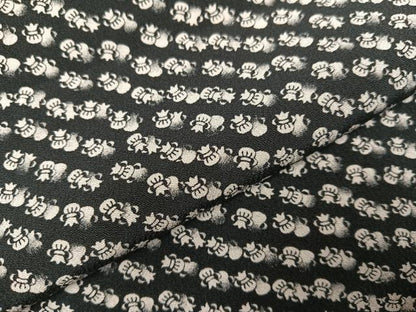 平和屋着物●上質な小紋　仕覆文　黒地　正絹　逸品　未使用　AABB7252ph