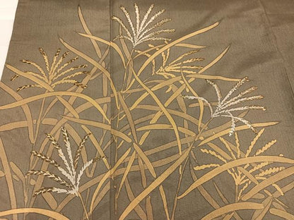平和屋着物●漆屋金蔵　訪問着　ろうける染　薄　すすき　正絹　逸品　AABB7258ph