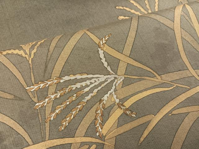 平和屋着物●漆屋金蔵　訪問着　ろうける染　薄　すすき　正絹　逸品　AABB7258ph