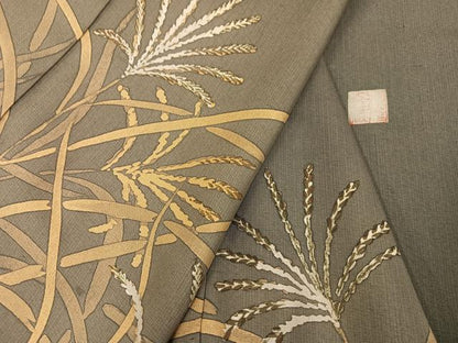 平和屋着物●漆屋金蔵　訪問着　ろうける染　薄　すすき　正絹　逸品　AABB7258ph