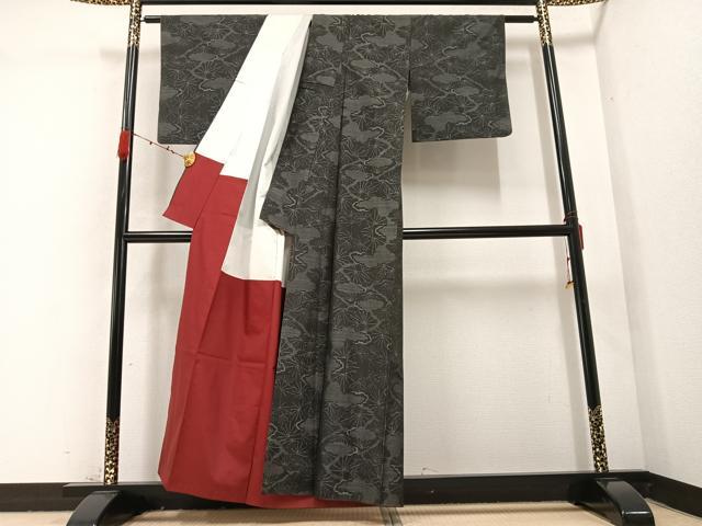 平和屋着物●本場大島紬 松 正絹 逸品 AABB7271ph