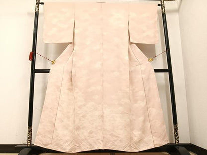 平和屋着物●無地絵羽訪問着 菊地紋 洗柿色 正絹 逸品 AABB7274ph