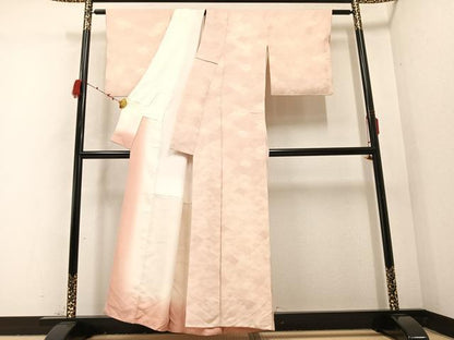 平和屋着物●無地絵羽訪問着 菊地紋 洗柿色 正絹 逸品 AABB7274ph