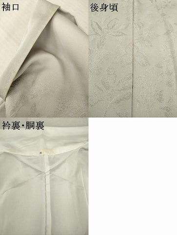 平和屋着物●無地絵羽訪問着 作家物 お召地 草花文 白菫色 正絹 逸品 未使用 AABB7285ck