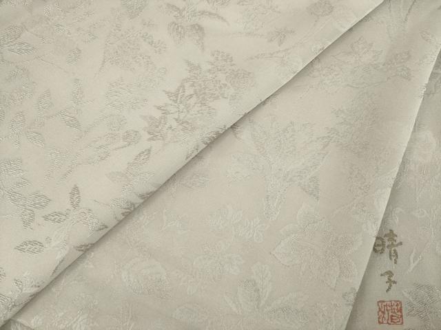平和屋着物●無地絵羽訪問着 作家物 お召地 草花文 白菫色 正絹 逸品 未使用 AABB7285ck