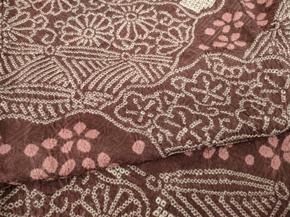 平和屋着物●訪問着　総絞り　道長花文　正絹　逸品　AABB7307ck