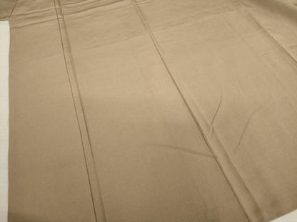 平和屋着物●上質な紬　色無地　白茶色　正絹　逸品　AABB7333ck