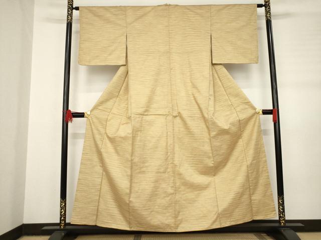 平和屋着物●上質な紬　市松文様　正絹　逸品　AABB7334ck