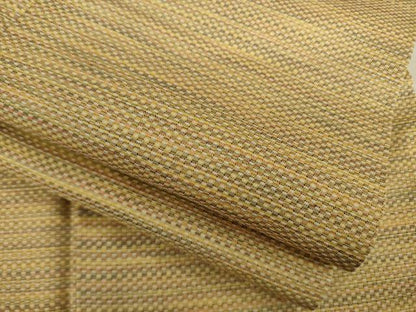 平和屋着物●上質な紬　市松文様　正絹　逸品　AABB7334ck