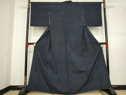 平和屋着物●結城紬　草花尽くし　正絹　逸品　AABB7337ck