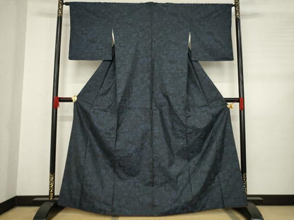 平和屋着物●本場大島紬 エ霞花文 小田急百貨店扱い 正絹 逸品 AABB7339ck