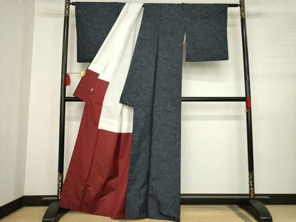 平和屋着物●本場大島紬 エ霞花文 小田急百貨店扱い 正絹 逸品 AABB7339ck