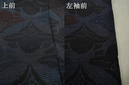 平和屋着物●結城紬　花尽くし　正絹　逸品　AABB7341ck