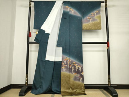平和屋着物●訪問着　松　暈し染め　金彩　正絹　逸品　AABB7342ck