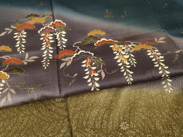平和屋着物●訪問着　松　暈し染め　金彩　正絹　逸品　AABB7342ck