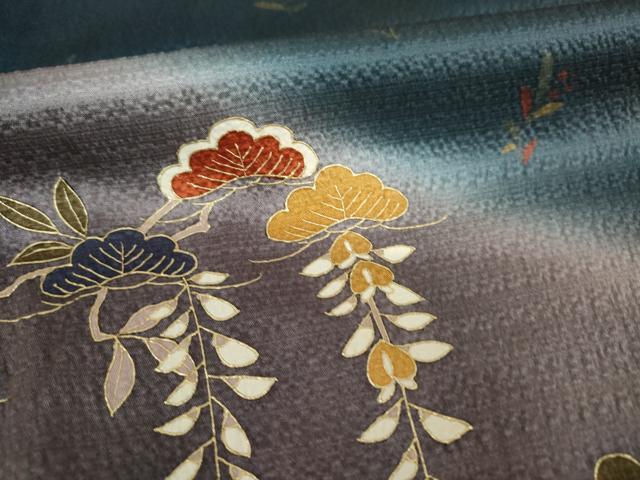 平和屋着物●訪問着　松　暈し染め　金彩　正絹　逸品　AABB7342ck