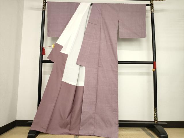 平和屋着物●本場結城紬 重要無形文化財 色無地 鴇浅葱色 正絹 逸品 未使用 AABB7343ck