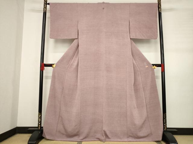 平和屋着物●彫：町谷弘之　染：清水峯州　江戸小紋　極小鮫小紋柄　鬼しぼ縮緬　西武百貨店扱い　正絹　逸品　AABB7345ck