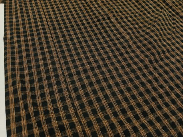 平和屋着物▽上質な紬 単衣 格子 正絹 逸品 AABB7722jh