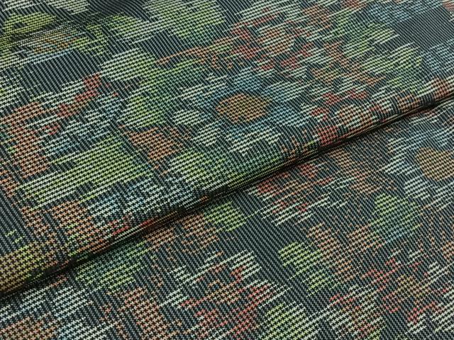 平和屋着物▽本場大島紬 単衣 草花文 正絹 逸品 AABB7724jh