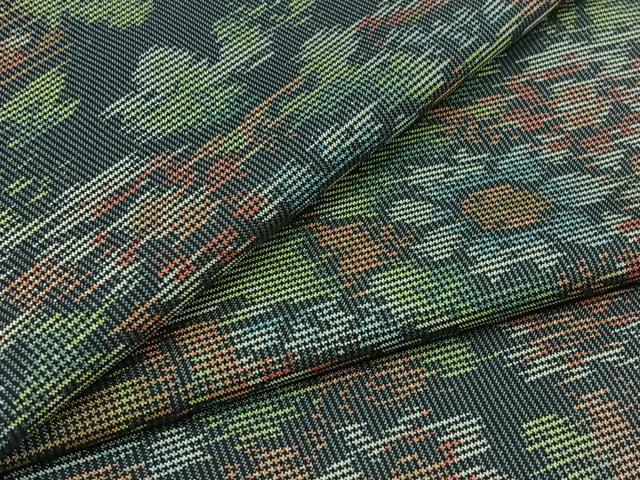 平和屋着物▽本場大島紬 単衣 草花文 正絹 逸品 AABB7724jh
