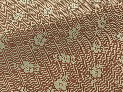 平和屋着物▽上質な小紋 単衣 型染め 草花文 鬼しぼ縮緬 正絹 逸品 AABB7726jh