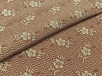 平和屋着物▽上質な小紋 単衣 型染め 草花文 鬼しぼ縮緬 正絹 逸品 AABB7726jh
