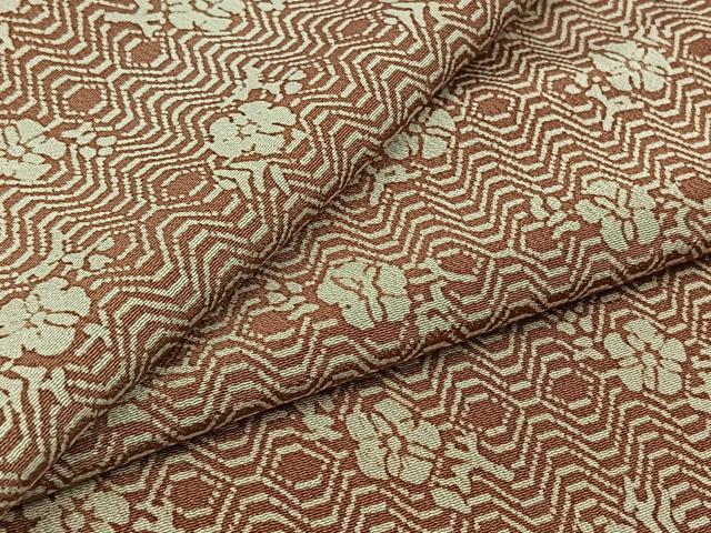 平和屋着物▽上質な小紋 単衣 型染め 草花文 鬼しぼ縮緬 正絹 逸品 AABB7726jh