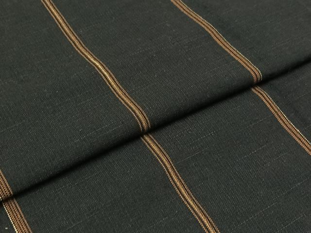 平和屋着物▽上質な紬　単衣　縞　正絹　逸品　未使用　AABB7727jh