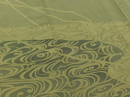 平和屋着物▽藤倉守正 訪問着 本塩沢 単衣 流水文 正絹 逸品 AABB7728jh