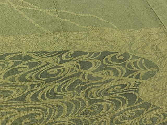 平和屋着物▽藤倉守正 訪問着 本塩沢 単衣 流水文 正絹 逸品 AABB7728jh