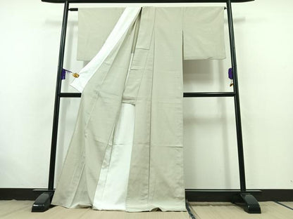 平和屋着物▽本塩沢 単衣 格子 正絹 逸品 AABB7730jh