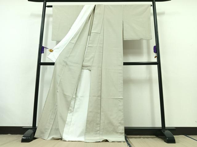 平和屋着物▽本塩沢 単衣 格子 正絹 逸品 AABB7730jh