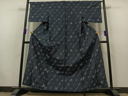 平和屋着物▽本場琉球絣 単衣 正絹 逸品 AABB7733jh
