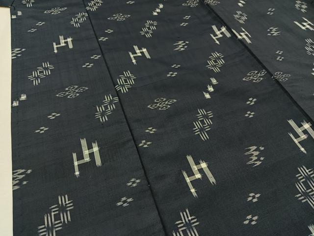 平和屋着物▽本場琉球絣 単衣 正絹 逸品 AABB7733jh