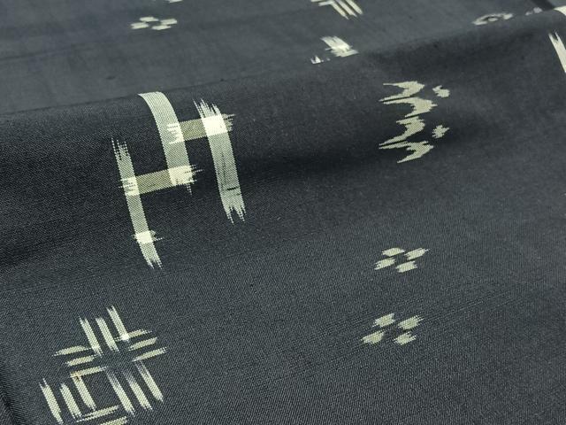平和屋着物▽本場琉球絣 単衣 正絹 逸品 AABB7733jh