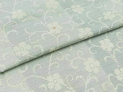 平和屋着物▽本場大島紬 白大島 単衣 花唐草文 藤絹織物謹製 正絹 逸品 AABB7734jh
