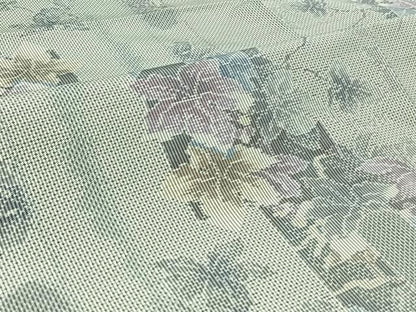 平和屋着物▽本場大島紬 白大島 単衣 7マルキ 草花文 正絹 逸品 AABB7735jh