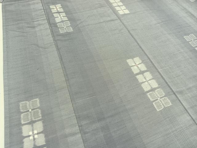 平和屋着物▽上質な紬 単衣 花菱文 正絹 逸品 AABB7738jh
