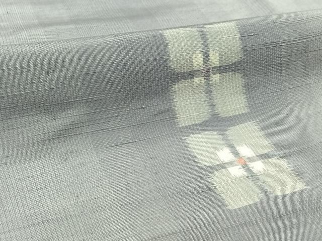 平和屋着物▽上質な紬 単衣 花菱文 正絹 逸品 AABB7738jh