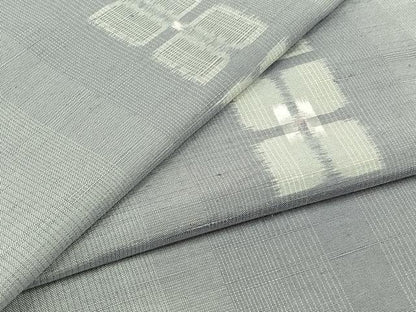 平和屋着物▽上質な紬 単衣 花菱文 正絹 逸品 AABB7738jh