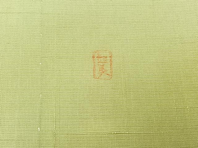 平和屋着物▽訪問着 単衣 紬地 作家物 風景人物文 正絹 逸品 AABB7741jh
