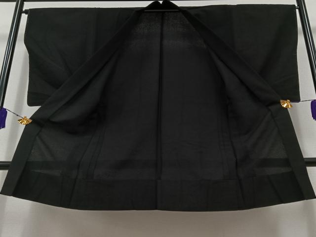 平和屋着物▽男性 長羽織 スリーシーズン 春夏秋 塵除け 濡羽色 鬼しぼ縮緬 正絹 逸品 AABB7745jh