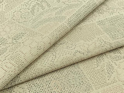 平和屋着物▽結城紬 単衣 100亀甲 草花文 正絹 逸品 AABB7747jh