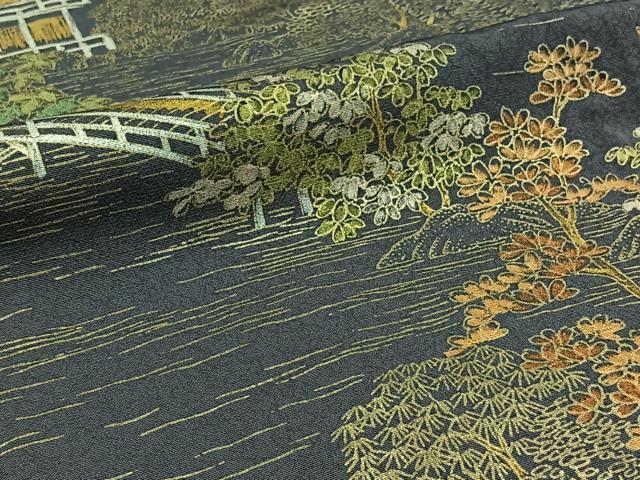 平和屋着物▽訪問着 単衣 風景文 金銀彩 正絹 逸品 AABB7748jh